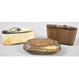 A Collection of Three Horn Snuff Boxes, The Largest 9cms Long