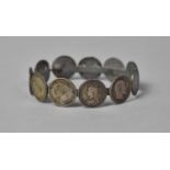 A Continental Astrological White Metal Bracelet Made up of Various Medallions with Signs of the