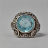 A Silver Blue Glass Mounted Ring, Continental, Early 20th Century, Size N