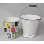 An Enamelled Bucket and Worcester Ware 1970's Bin