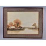 A Framed Supsirikool Print Depicting River Scene, 61cm Wide