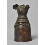 A Bronze Candle Snuff with Pig Head Finial, 6cm high