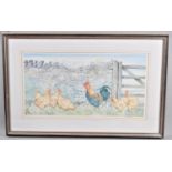 A Framed Ann Blockley Limited Edition Print, Poultry, 46x24cm