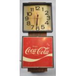 A Vintage Coca Cola Wall Clock, 53cm High