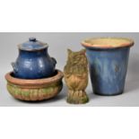 Two Garden Planters, Owl Ornament etc