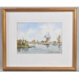 A Framed Watercolour, On the Thurne, Norfolk by J Fletcher Watson, 22x15.5cm