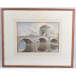 A Framed Watercolour, Monnow Bridge by Walter J West, 37x27cm