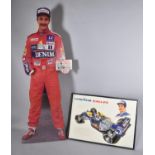 A Free Standing Full Size Cut-out of Nigel Mansell Together with a Goodyear Eagles Reno Poster