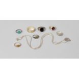 A Collection of Silver and White Metal Jewellery to Include Jewelled and Enamelled Rings etc