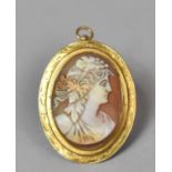 A 10ct Gold Shell Cameo, Late 19th/Early 20th Century, 3.5cm high