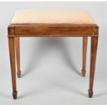 A Vintage Rectangular Dressing Table Stool on Tapering Square Supports, 56cm wide
