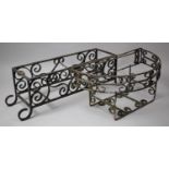 Two Modern Wrought Iron Frames, Rectangular and Demi Lune, 52cm wide