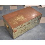A Metal Vintage Travelling Trunk, 88cm wide