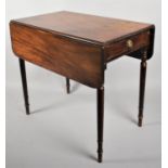 A Late 19th Century Mahogany Drop Leaf Pembroke Table with Single Drawer Matched by Dummy, 80cm wide