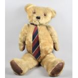 A Large Vintage Straw Filled Teddy Bear, 80cm Long