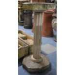 A Reconstituted Stone Garden Bird Bath with Octagonal Top and Base, 80cm high