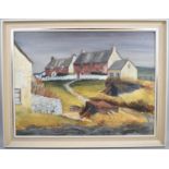 A Framed Oil on Board by Dorothy James, Abereiddy Cottages, 59x44cm