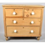 A Stripped Pine Bedroom Chest of Two Short and Two Long Drawers, 86cm wide