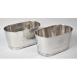 A Pair of Silver Plated Champagne or Wine Coolers, Inscribed with Quotes From Napoleon Bonaparte and