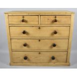 A Stripped Edwardian Pine Chest of Two Short and Three Long Drawers, 101cm wide