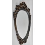 A Mid/Late 20th Century Oval Wall Mirror, 63x38cm