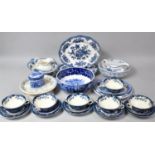 A Collection of Various Blue and White China to comprise Bowls, Stand, Jugs, Two Handled Soup