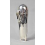 A Novelty Chromed Combination Travelling Cocktail Shaker in the Form of an Airship or Bomb, of