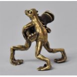 A Small Bronze Study of Two Frogs Fighting, 4cm high