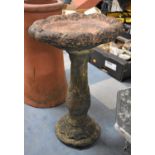 A Reconstituted Stone Garden Bird Bath with Circular Top, 58cm high