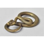 A Small Bronze Study of a Coiled Snake, 5cm Long