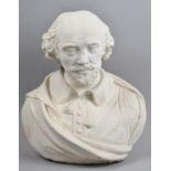 A Reconstituted and Cast Bust of William Shakespeare, 34cm high