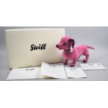 A Boxed Limited Edition Steiff Dachshund, Romeo, Pink No.304/2000, Complete with Box and Certificate