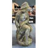 A Reconstituted Stone Garden Figure, Seated Classical Nude, 82cm high