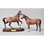 A Royal Doulton Spirit of the Wild Horse on Plinth and a Royal Doulton Matt Pony