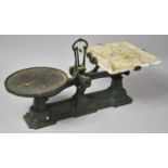 A Vintage Set of Kitchen Scales, Faux Marble Plate AF and no Weights