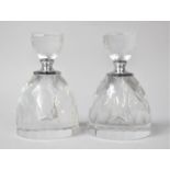 A Pair of Glass Scent Bottles in the Art Deco Style, 14cm high