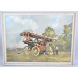 A Framed Coulson Print Depicting Steam Traction Engine, 65x46cm