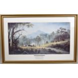 A Framed Australian Print, Bringing Down the Wool From a Murray Station, 1855 by Edgar Roper,