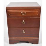 A Modern Mahogany Three Drawer Bedside Chest, 51cm Wide