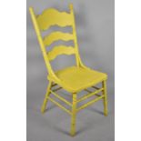 A Vintage Yellow Painted Ladder Back Chair