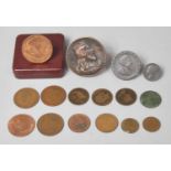 A Collection of Various Victorian and Late British Coins, Coronation QEII Medallion and French