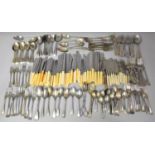 A Large Collection of Various Silver Plated and Bone Handled Cutlery Etc