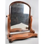 A Late Victorian Mahogany Swing Dressing Table Mirror on Serpentine Plinth Base, 58cm wide