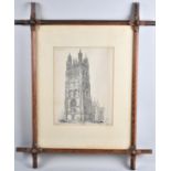 An Early 20th Century Oak Framed Book Illustration Plate, Wrexham Church, After Lloyd Williams,
