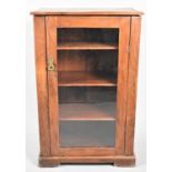 An Edwardian Glazed and Shelved Side Cabinet in Walnut, 55cm Wide and 88cm High