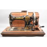 A Vintage Cased Jones Sewing Machine