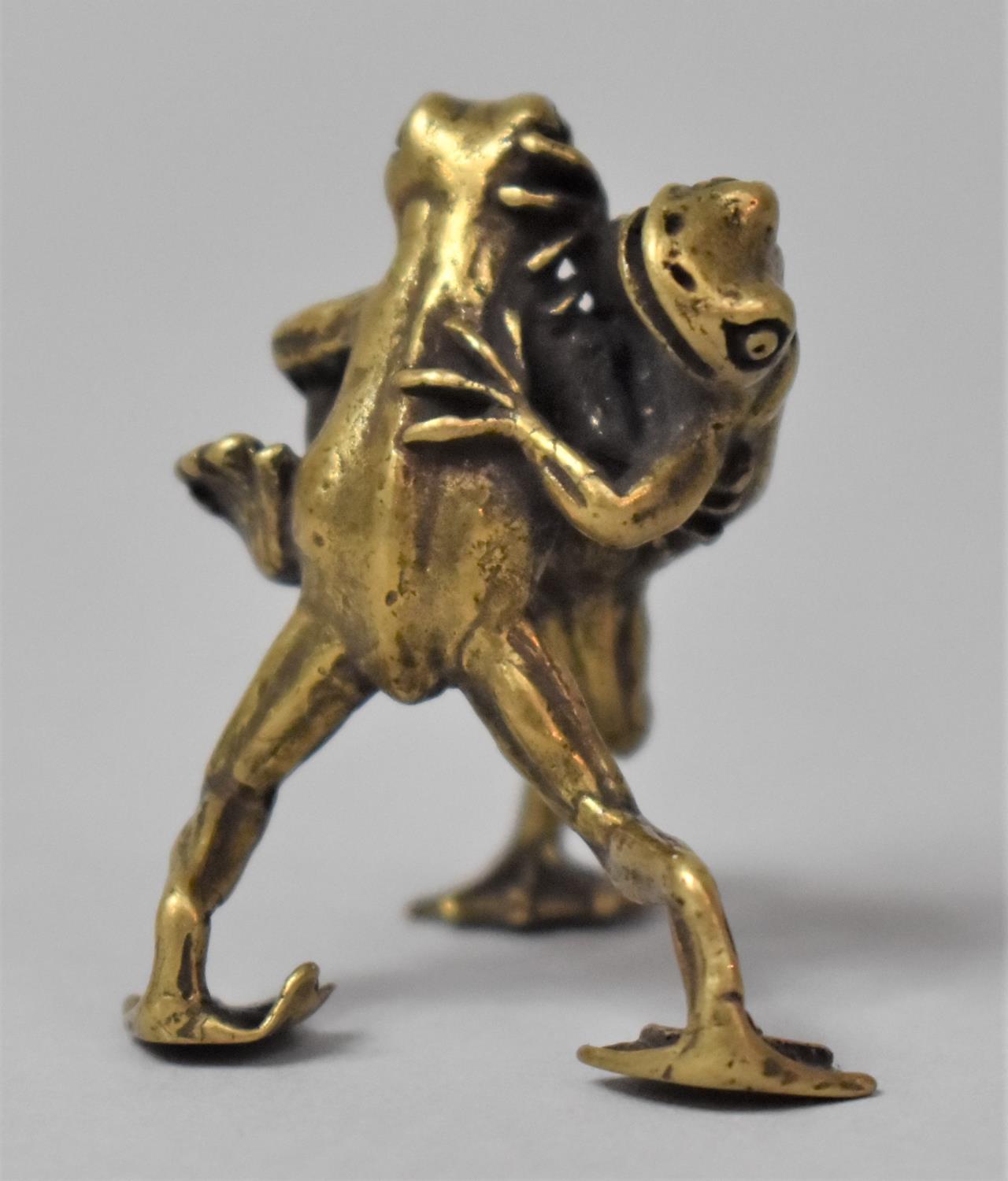 A Small Bronze Study of Two Frogs Fighting, 4cm high - Image 5 of 5