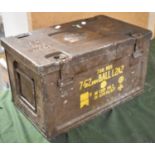 A Vintage Metal Ammunition Box, 45cm wide