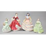 Two Royal Doulton Figures and Two Smaller Coalport Examples
