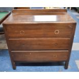 A Galleried Three Drawer Bedroom Chest, Requires New Handles, 91cm wide